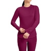 image:imageCherokee Underscrub Long Sleeve Womens Knit Tee Nursing Underscrubs Crew Neck Layering Top for Women  CK773Wine