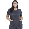 image:imageCherokee Womens Scrub Sets V Neck Top with Mid Rise Jogger PantPewter