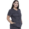 image:imageCherokee Womens Scrub Sets V Neck Top with Mid Rise Jogger PantPewter