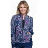 image:imageCherokee Flexibles Women Warm Up Scrubs Jacket Zip Front Knit Panel CK308Pineapple Paisley