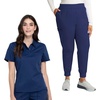 image:imageCherokee Scrub Set for Women Polo Top with Jogger PantNavy