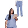 image:imageCherokee Scrub Set for Women VNeck Top amp Flare Drawstring PantCiel