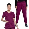 image:imageCherokee Womens Medical Scrub Sets Round Neck Top amp Jogger PantWine