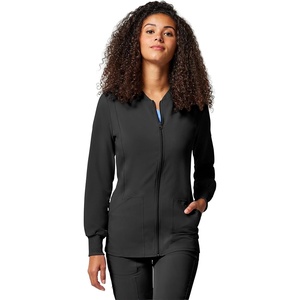 image:imageCherokee Allura Scrub Jacket for Women Zip Front 4 Pockets Tailored FitBlack