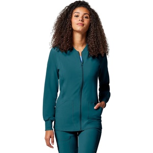 image:imageCherokee Allura Scrub Jacket for Women Zip Front 4 Pockets Tailored FitCaribbean Blue