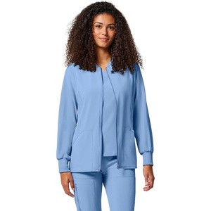 image:imageCherokee Allura Scrub Jacket for Women Zip Front 4 Pockets Tailored FitCiel Blue