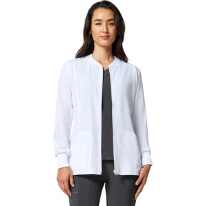 image:imageCherokee Allura Scrub Jacket for Women Zip Front 4 Pockets Tailored FitWhite