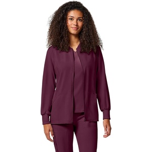 image:imageCherokee Allura Scrub Jacket for Women Zip Front 4 Pockets Tailored FitWine