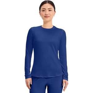 image:imageCherokee Underscrub Long Sleeve Womens Knit Tee Nursing Underscrubs Crew Neck Layering Top for Women  CK773Galaxy Blue