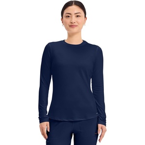 image:imageCherokee Underscrub Long Sleeve Womens Knit Tee Nursing Underscrubs Crew Neck Layering Top for Women  CK773Navy