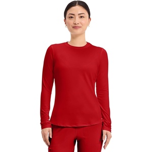 image:imageCherokee Underscrub Long Sleeve Womens Knit Tee Nursing Underscrubs Crew Neck Layering Top for Women  CK773Red