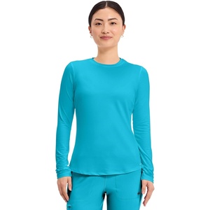 image:imageCherokee Underscrub Long Sleeve Womens Knit Tee Nursing Underscrubs Crew Neck Layering Top for Women  CK773Turquoise