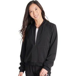 image:imageCherokee Women Scrubs Jacket Zip Front Bomber CK349ABlack