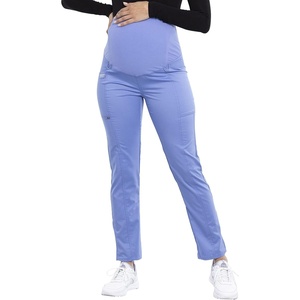 image:imageCherokee Maternity Scrub Pants for Women Straight Leg Bottoms with Belly Coverage Ultra Soft 2Way Stretch Fabric  WW155Ciel