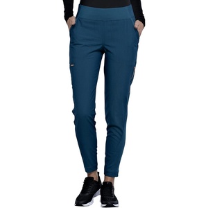 image:imageCherokee Statement Women Scrubs Pant Mid Rise Tapered Leg Pullon CK175Caribbean Blue