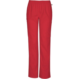 image:imageCherokee Womens Mid Rise Straight Leg Elastic Waist PantRed