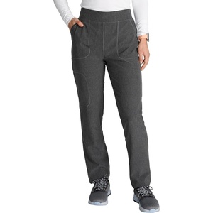 image:imageCherokee Womens Pullon Cargo Scrub Pant Mid Rise Tapered Leg with 4 Pockets  CK248AHeather Pewter