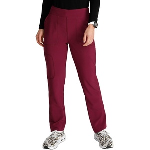 image:imageCherokee Womens Pullon Cargo Scrub Pant Mid Rise Tapered Leg with 4 Pockets  CK248AWine