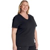 image:imageCherokee Atmos V Neck Womens Scrub Tops VNeck Soft Stretch 2 PocketsBlack