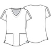 image:imageCherokee Atmos V Neck Womens Scrub Tops VNeck Soft Stretch 2 PocketsPewter
