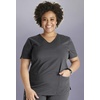 image:imageCherokee Atmos V Neck Womens Scrub Tops VNeck Soft Stretch 2 PocketsPewter