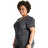 image:imageCherokee Atmos V Neck Womens Scrub Tops VNeck Soft Stretch 2 PocketsPewter