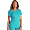 image:imageCherokee Atmos V Neck Womens Scrub Tops VNeck Soft Stretch 2 PocketsTeal Blue