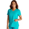 image:imageCherokee Atmos V Neck Womens Scrub Tops VNeck Soft Stretch 2 PocketsTeal Blue