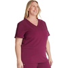 image:imageCherokee Atmos V Neck Womens Scrub Tops VNeck Soft Stretch 2 PocketsWine