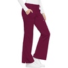 image:imageCherokee Luxe Women Scrubs Pant Low Rise Flare Leg Drawstring Cargo 21100Wine
