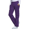 image:imageCherokee Scrub Pants for Women Mid Rise PullOn Cargo Medical Uniform 7 Pocket Elastic Waist Adjustable Hem Stretch  4005Eggplant