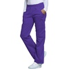image:imageCherokee Scrub Pants for Women Mid Rise PullOn Cargo Medical Uniform 7 Pocket Elastic Waist Adjustable Hem Stretch  4005Grape