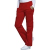 image:imageCherokee Scrub Pants for Women Mid Rise PullOn Cargo Medical Uniform 7 Pocket Elastic Waist Adjustable Hem Stretch  4005Red