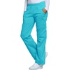 image:imageCherokee Scrub Pants for Women Mid Rise PullOn Cargo Medical Uniform 7 Pocket Elastic Waist Adjustable Hem Stretch  4005Turquoise