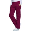image:imageCherokee Scrub Pants for Women Mid Rise PullOn Cargo Medical Uniform 7 Pocket Elastic Waist Adjustable Hem Stretch  4005Wine
