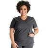 image:imageCherokee Atmos V Neck Womens Scrub Tops VNeck Soft Stretch 2 PocketsPewter