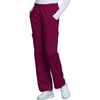 image:imageCherokee Scrub Pants for Women Mid Rise PullOn Cargo Medical Uniform 7 Pocket Elastic Waist Adjustable Hem Stretch  4005Wine