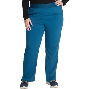 image:imageCherokee Atmos Scrub Pants for Women Straight Leg PullOn Mid RiseCaribbean Blue