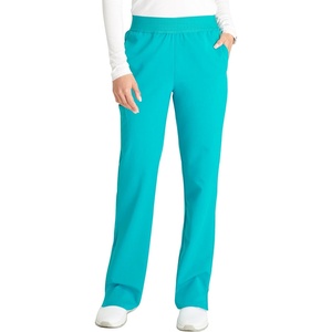 image:imageCherokee Atmos Scrub Pants for Women Straight Leg PullOn Mid RiseTeal Blue
