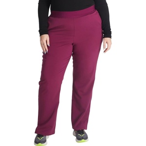 image:imageCherokee Atmos Scrub Pants for Women Straight Leg PullOn Mid RiseWine