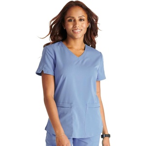 image:imageCherokee Atmos V Neck Womens Scrub Tops VNeck Soft Stretch 2 PocketsCiel