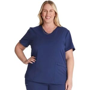 image:imageCherokee Atmos V Neck Womens Scrub Tops VNeck Soft Stretch 2 PocketsNavy