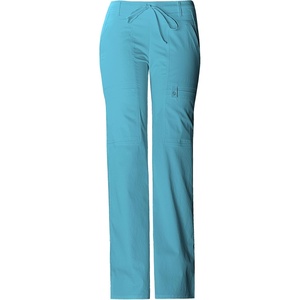 image:imageCherokee Luxe Women Scrubs Pant Low Rise Flare Leg Drawstring Cargo 21100Blue Wave