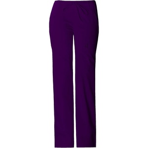 image:imageCherokee Luxe Women Scrubs Pant Low Rise Flare Leg Drawstring Cargo 21100Eggplant
