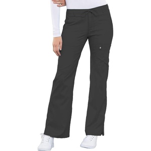image:imageCherokee Luxe Women Scrubs Pant Low Rise Flare Leg Drawstring Cargo 21100Pewter