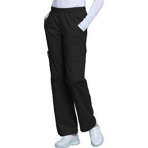 image:imageCherokee Scrub Pants for Women Mid Rise PullOn Cargo Medical Uniform 7 Pocket Elastic Waist Adjustable Hem Stretch  4005Black