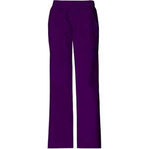 image:imageCherokee Scrub Pants for Women Mid Rise PullOn Cargo Medical Uniform 7 Pocket Elastic Waist Adjustable Hem Stretch  4005Eggplant