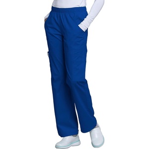 image:imageCherokee Scrub Pants for Women Mid Rise PullOn Cargo Medical Uniform 7 Pocket Elastic Waist Adjustable Hem Stretch  4005Galaxy Blue