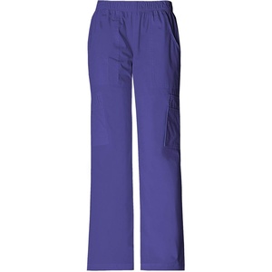 image:imageCherokee Scrub Pants for Women Mid Rise PullOn Cargo Medical Uniform 7 Pocket Elastic Waist Adjustable Hem Stretch  4005Grape