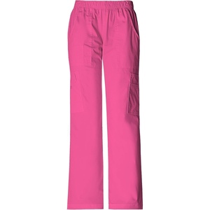 image:imageCherokee Scrub Pants for Women Mid Rise PullOn Cargo Medical Uniform 7 Pocket Elastic Waist Adjustable Hem Stretch  4005Shocking Pink